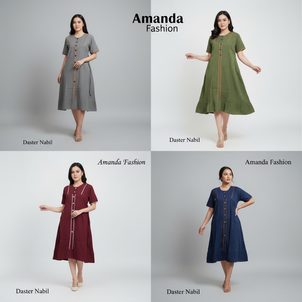 Amanda Nabil Daster Plain List ผ้าเรยอน พรีเมี่ยม