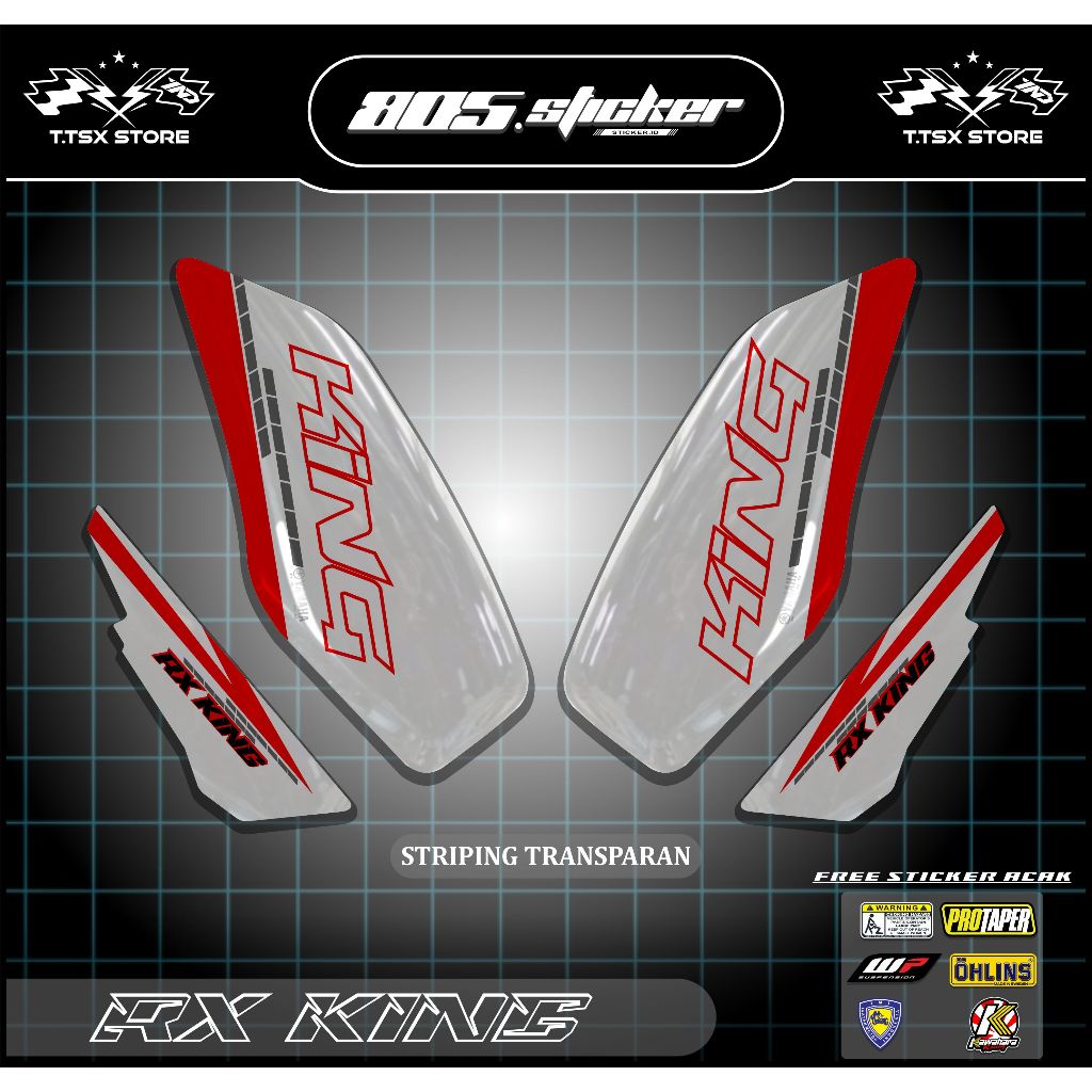 TRANSPARENT RX KING STRIPING/RX KING สติ๊กเกอร์อเนกประสงค์/RX KING/RX KING STRIPING