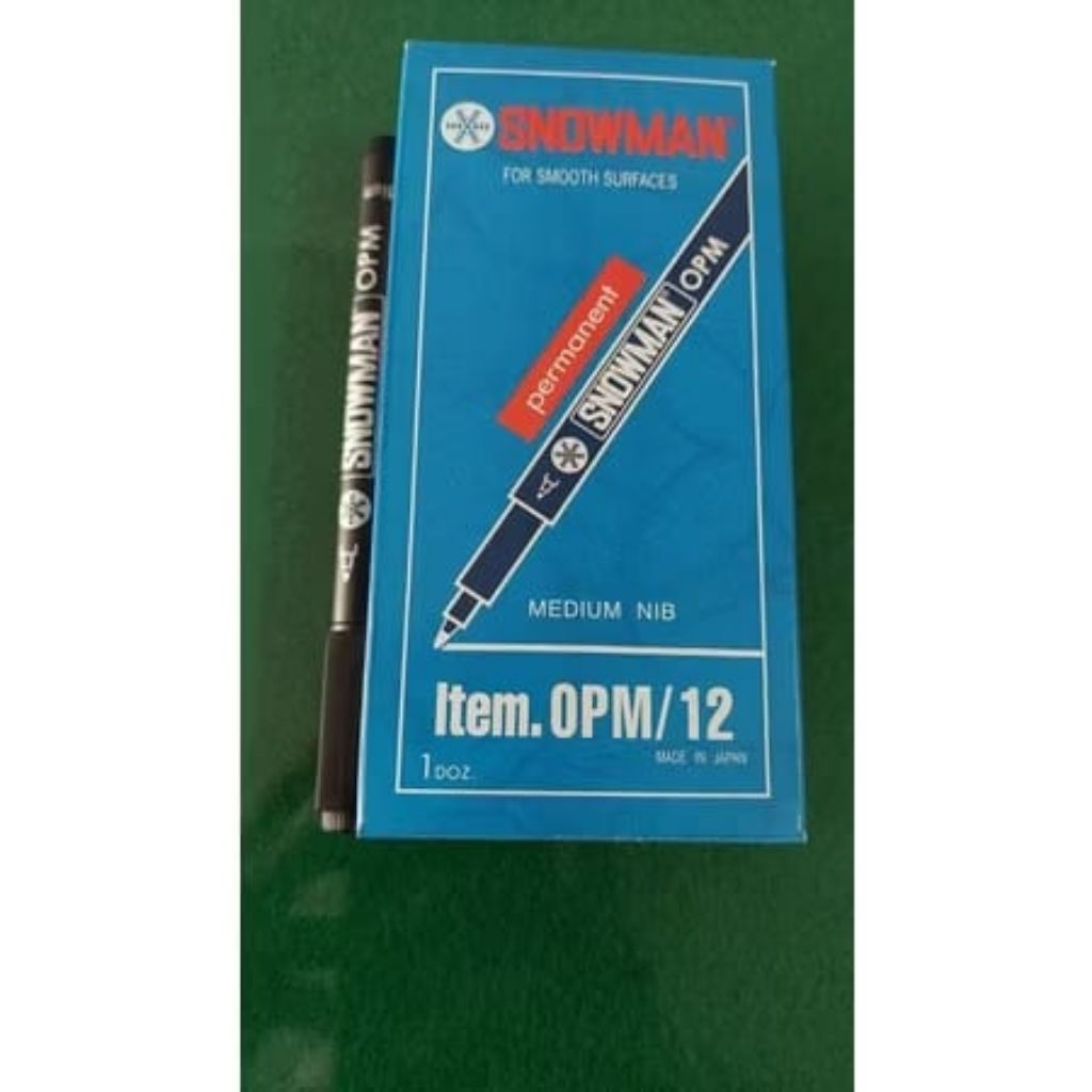 [กล่อง 12] OPM OHP MARKER SNOWMAN BLACK / OHP MARKER BLACK SNOWMAN PERMANENT OPM 12 MARKER