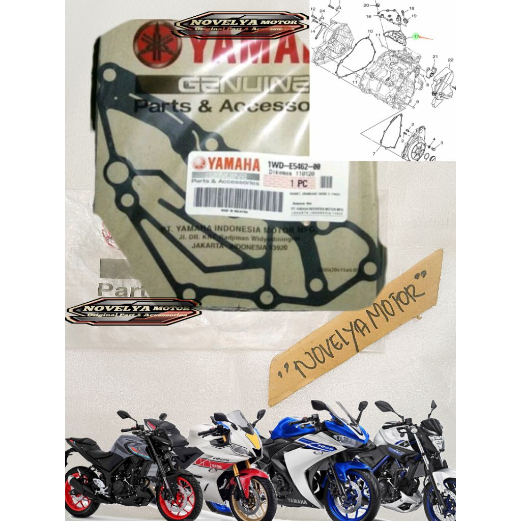 GASKET, CRANKCASE COVER 3 R25 MT25 V1 V2 ORIGINAL 1WD-E5462-00