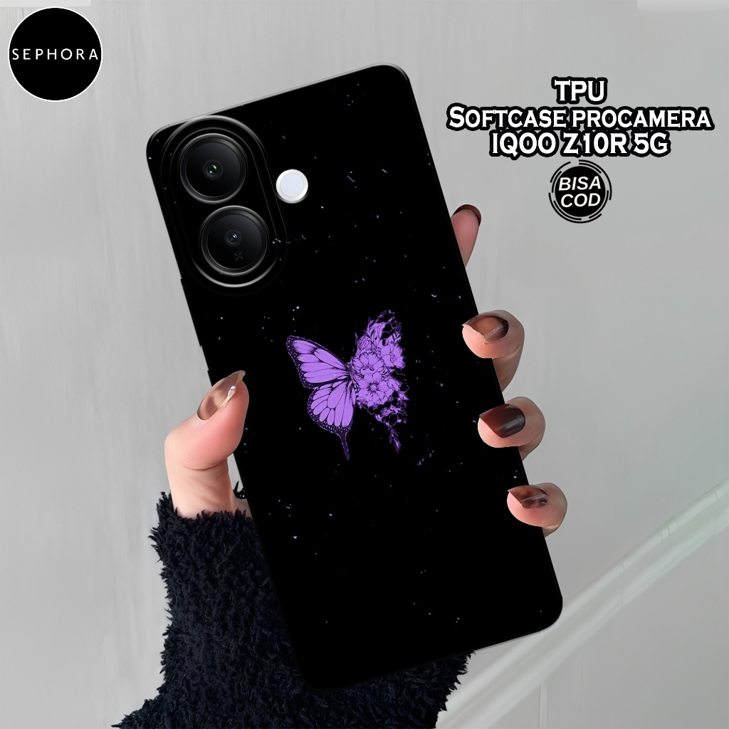 เคส HP ล่าสุด iQOO Z10R 5G 2025 - เคสแฟชั่นผีเสื้อ - iQOO Z10R 5G Softcase - เคสกล้อง Pro - เคส iQOO