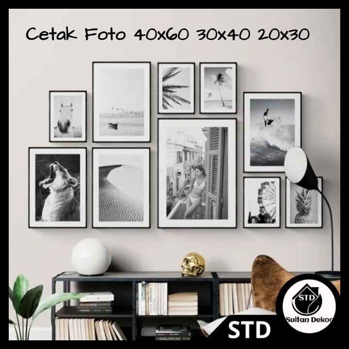 STD PHOTO PRINTING 40X60 30x40 20x30 CUSTOM PLUS ANTI-FADING MDF WOODEN FRAME SULTANDKOR