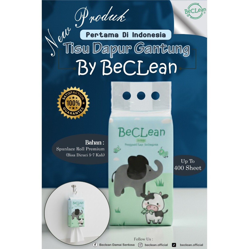 BE CLEAN STOVE แขวน เนื้อเยื่อ 400 แผ่น