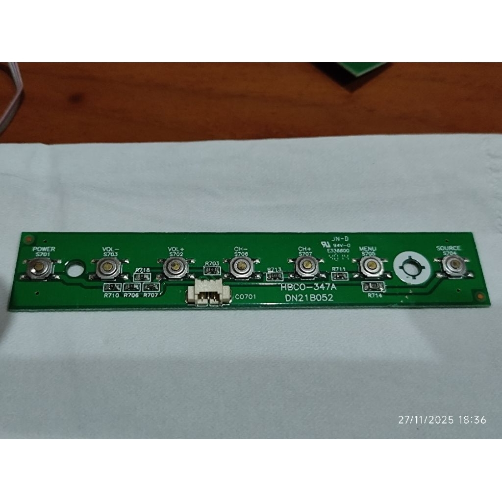 TOMBOL PCB ปุ่มด้านล่างทีวี Polytron pld40D100 pld40T100 DN21B052