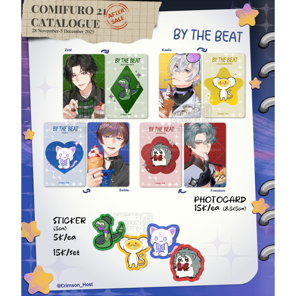 [PRE-ORDER] Photocard and sticker By the Beat (BTB) zeal ginjoka kaelix debonair seinyan doremin