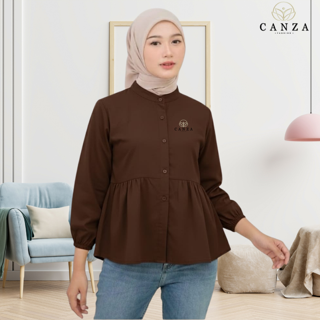 KATUN Kyren เสื้อสตรี Ruffles Semi Crop ผ้าฝ้ายลินิน Ruffles