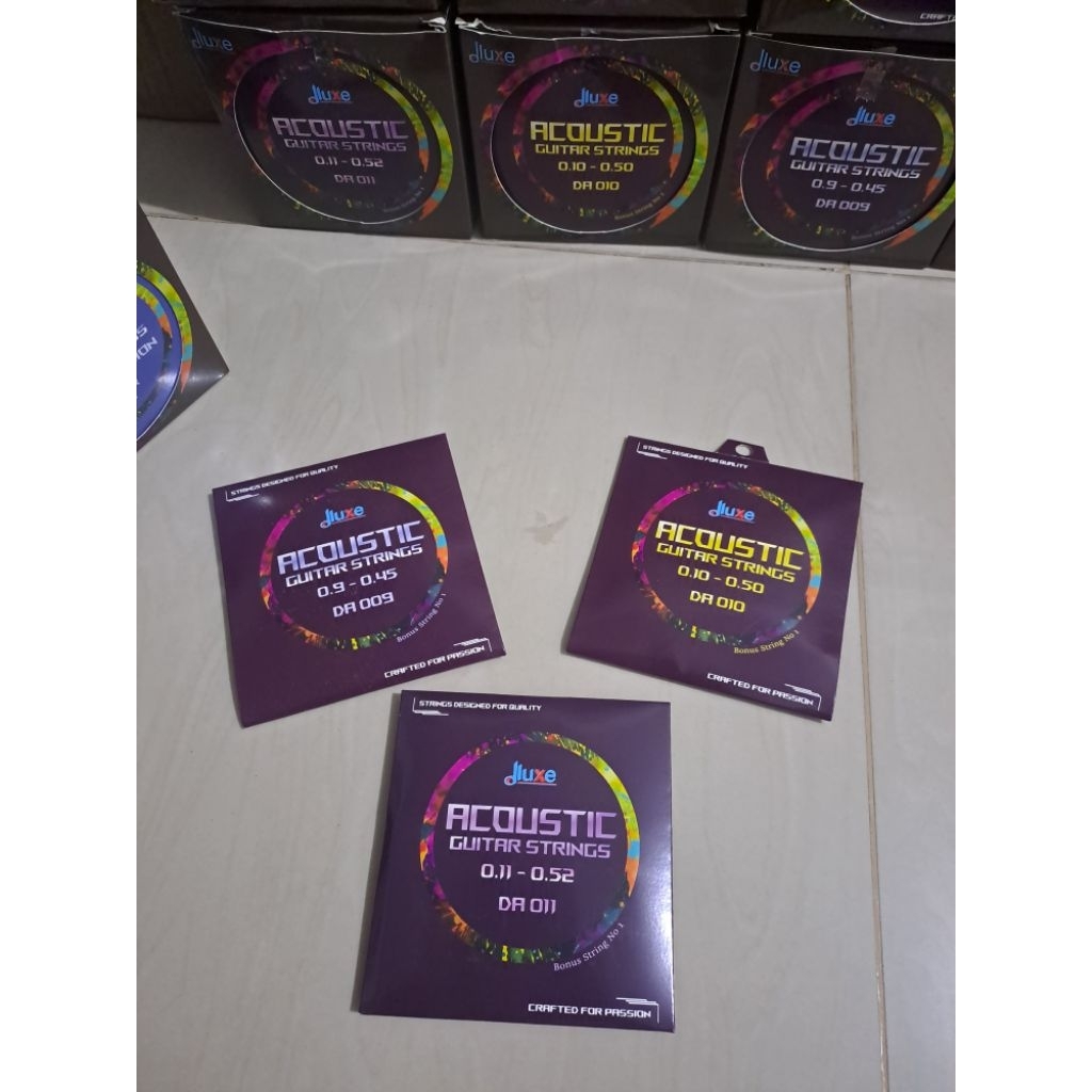 ต้นฉบับ DLUXE ACOUSTIC GUITAR STRINGS / ELECTRIC GUITAR STRINGS DA009 DA010 DA011 FULLSET ORIGINAL S