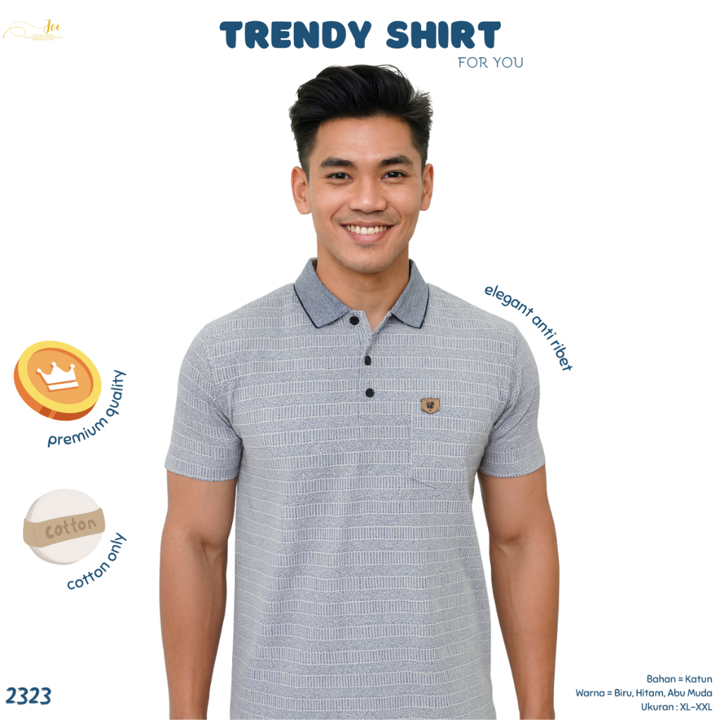 PICASSO เสื้อยืดคอปกผู้ชาย 3G2323Y 3F2329X 3IP2332H เสื้อยืด Jumbo Dotted ไซส์ XL-XXL - joe