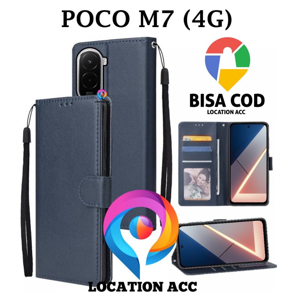POCO M7 (4G) FLIP LEATHER CASE PREMIUM - FLIP WALLET CASE LEATHER FOR POCO M7 (4G) - WALLET CASE | F