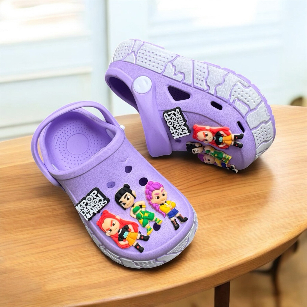 รองเท้าแตะเด็ก K Pop Demon Hanters รองเท้าแตะ Baim ล่าสุดสําหรับเด็กผู้หญิง สบาย Viral รองเท้าแตะเด็กผู้หญิงอินเทรนด์
