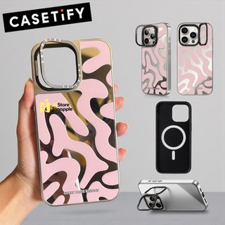 NEW UPGRADE MAGSAFE+STAND RING! CASET!FY MIRROR PINK SWIRL CASE IPH 12-17 PRO MAX PLUS AIR