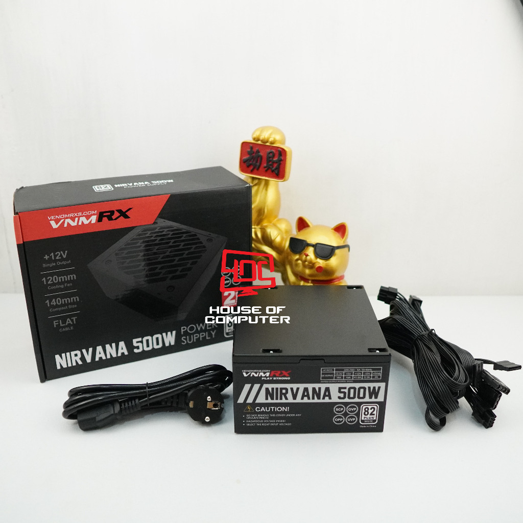 พาวเวอร์ซัพพลาย PSU VENOM RX NIRVANA 500W 82+ สายแบนสีขาว 500 วัตต์