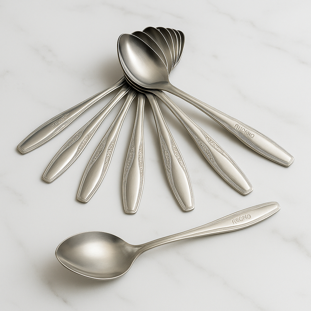THICK STAINLESS SPOON/PELAIN TABLES 1 DOZEN/SPOON SET 12 ชิ้น
