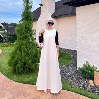 Dimiso - Evy Inner Dress - Dress Tanpa Lengan - Sleeveless Dress - Maxi Dress - Outfit Bumil - Inner Kantor Elegan