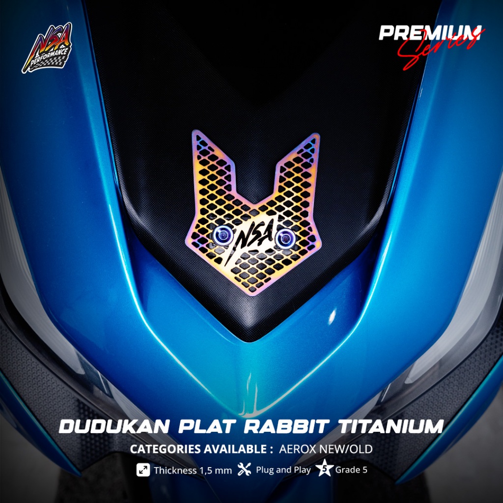NSA PERFORMANCE PREMIUM SERIES MOTORCYCLE NUMBER PLATE HOLDER TITANIUM GR5 UNIVERSAL AEROX TITANIUM 