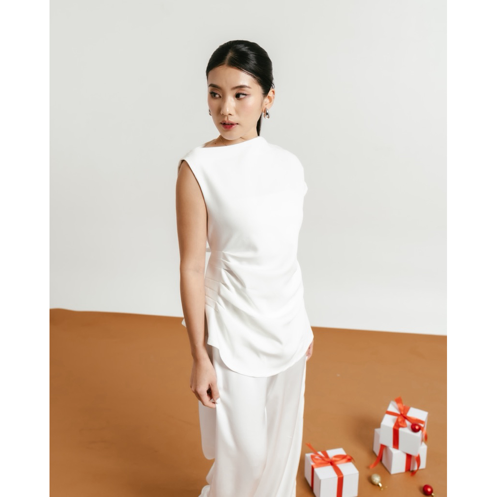 OLLYTHELABEL - ALANA ONE SHOULDER DRAPE TOP // OFF SHOULDER TOP // CHRISTMAS CLOTHES // SABRINA TOP // ONE SHOULDER TOP