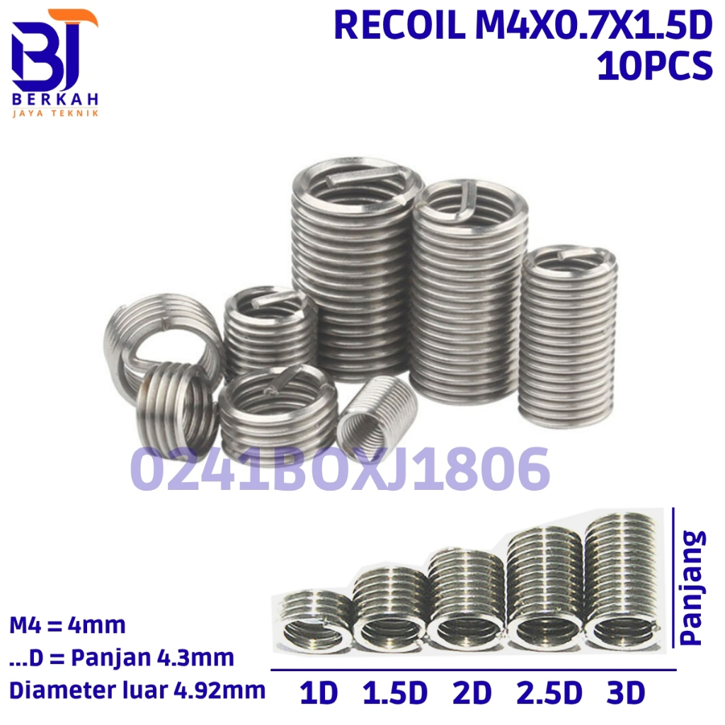 10 ชิ้น Recoil สําหรับ 7 Recoil Key Bolts M4 x 0.7 1.5D เส้นผ่านศูนย์กลางภายนอก 4.19 มม.ความยาวทั้งห