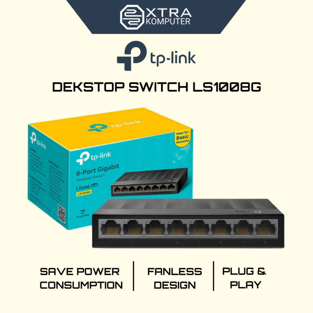 TP-LINK LS1008G 8-Port 10/100/1000Mbps Desktop Switch tplink ls1008g