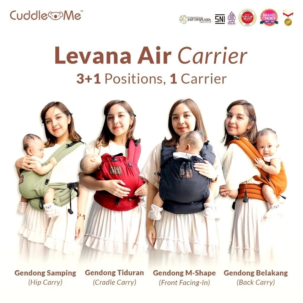 Cuddleme Levana Air+ Carrier Solid - SSC M Shape Adjustable Bayu Kangaroo Carrier