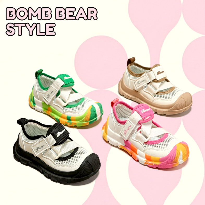 [รองเท้าสลิปออนสําหรับเด็ก 3-12 ปี] BOMB BEAR STYLE 1.1 รองเท้าสลิปออนสําหรับเด็กอนุบาลและประถมศึกษา