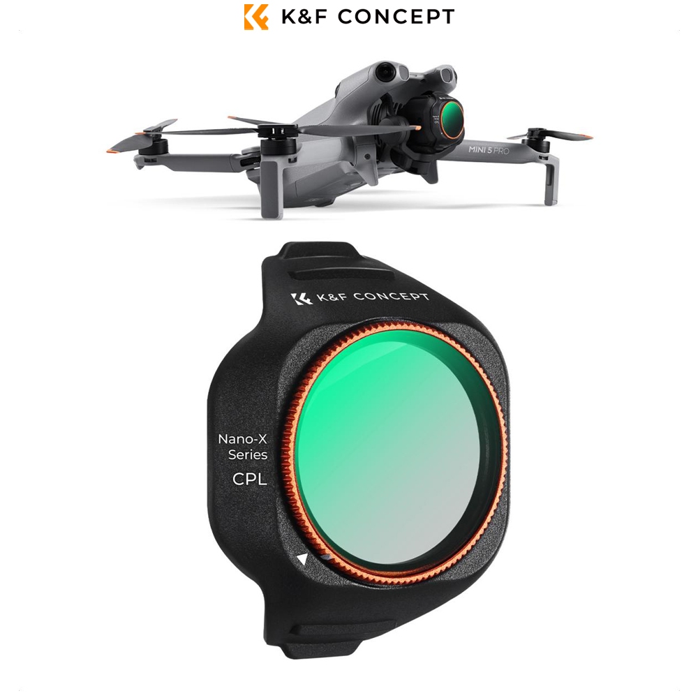 K&F Concept Circular Polarizers CPL Filter สําหรับ DJI Mini 5 Pro Anti Glare HD 28 ชั้น Multi Coated