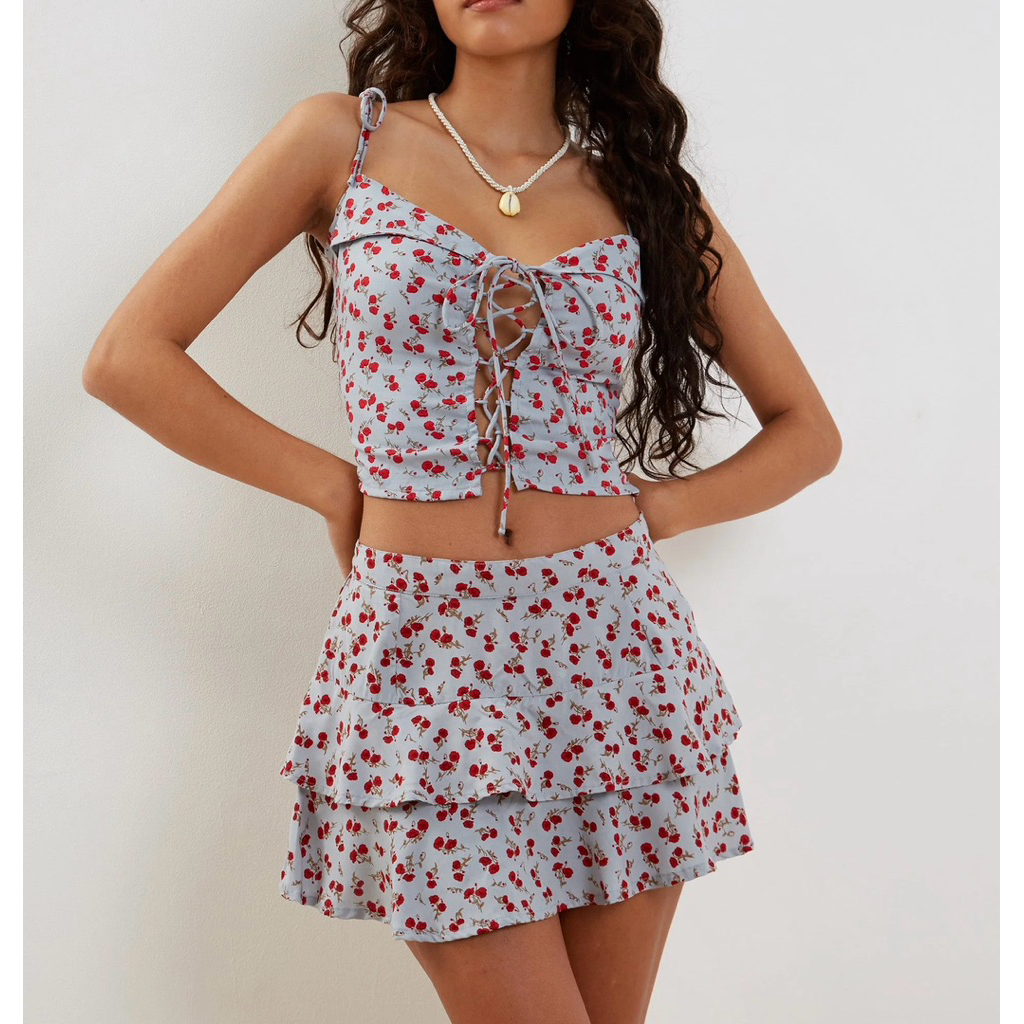 Y2K FLORAL TOP และ BOTTOM