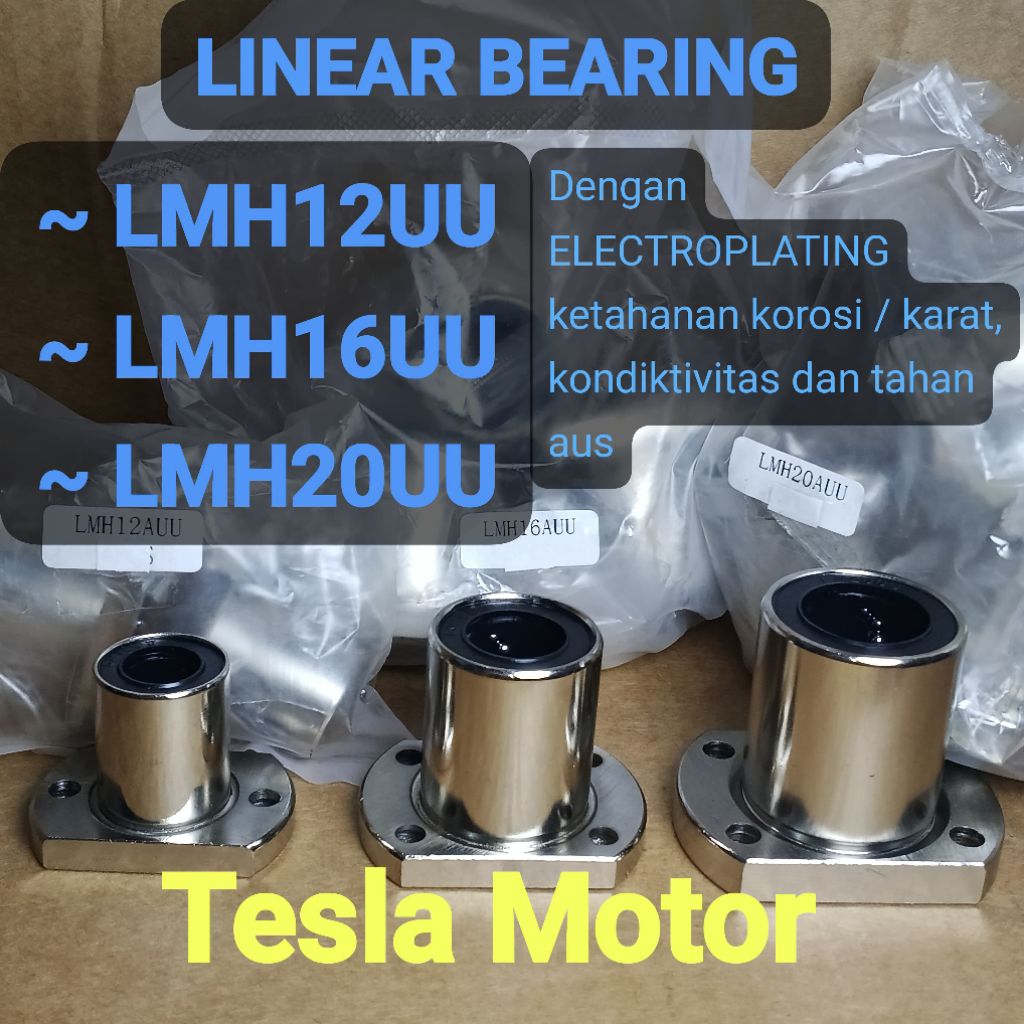 การเคลื่อนไหวหน้าแปลนเชิงเส้น LMH12UU LMH16UU LMH20UU เครื่องพิมพ์ 3D