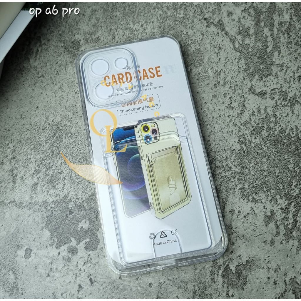 เคสใส่การ์ดใส oppo a6 pro a38 4g oppo a98 5g oppo a18 soft clear case card slot
