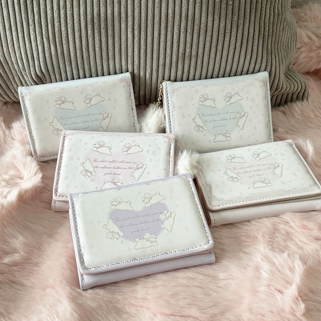 GANTUNGAN Mocorie - Rosette Coquette Wallet / Coquette Ribbon Rabbit Wallet / Pink Rabbit Coquette W