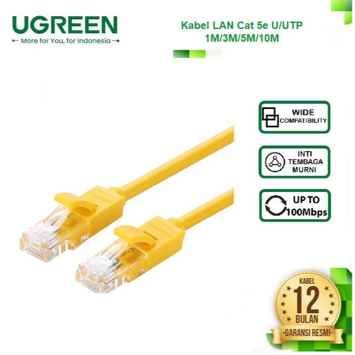 Ugreen สาย LAN Cat5E U/UTP สาย Lan สีเหลือง
