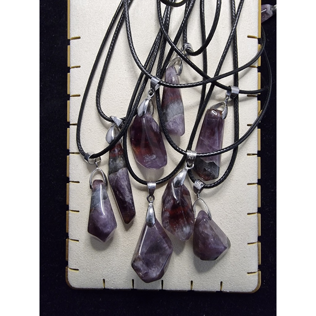 Auralite 23 Quartz Raw Stone Natural 23mm F718 จี้สร้อยคอ