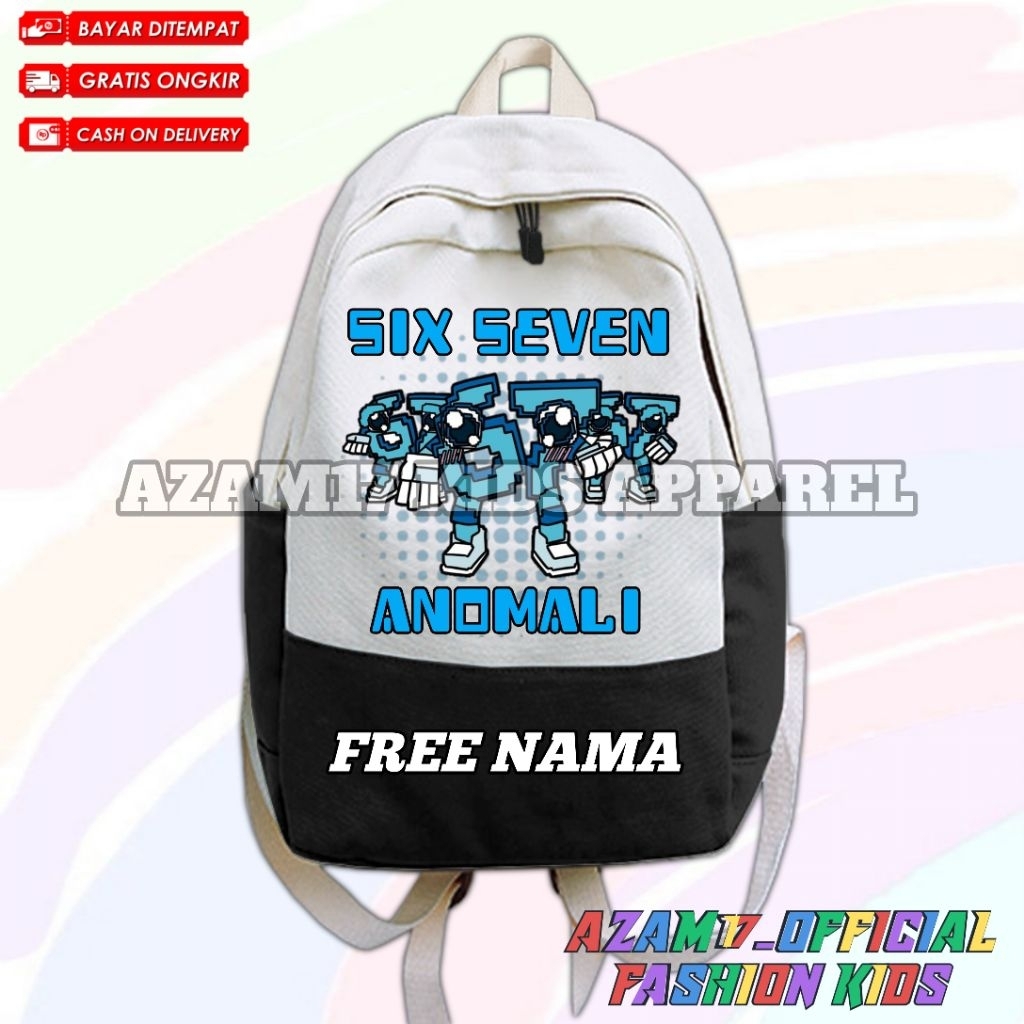 Anomali Six Seven Steal Brainrot กระเป๋านักเรียนเด็กชื่อฟรี / Roblox Anomali Six Seven กระเป๋าเป้เด็