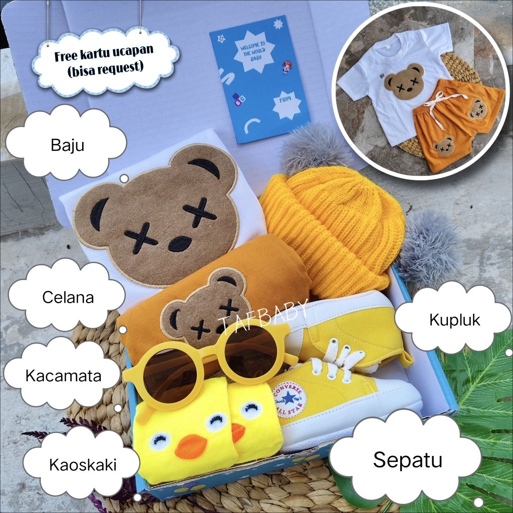 TAFBABY - Baby Boy Hampers Bear Baby Boy Birth Gift Bear Image Baby Gift Set