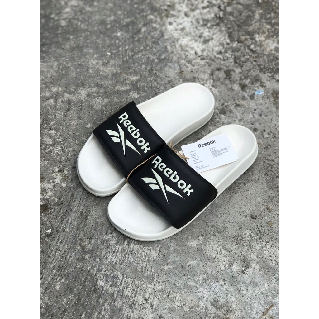 Reebok Slide classic สีขาวสีดํา ((ไม่มีกล่อง)