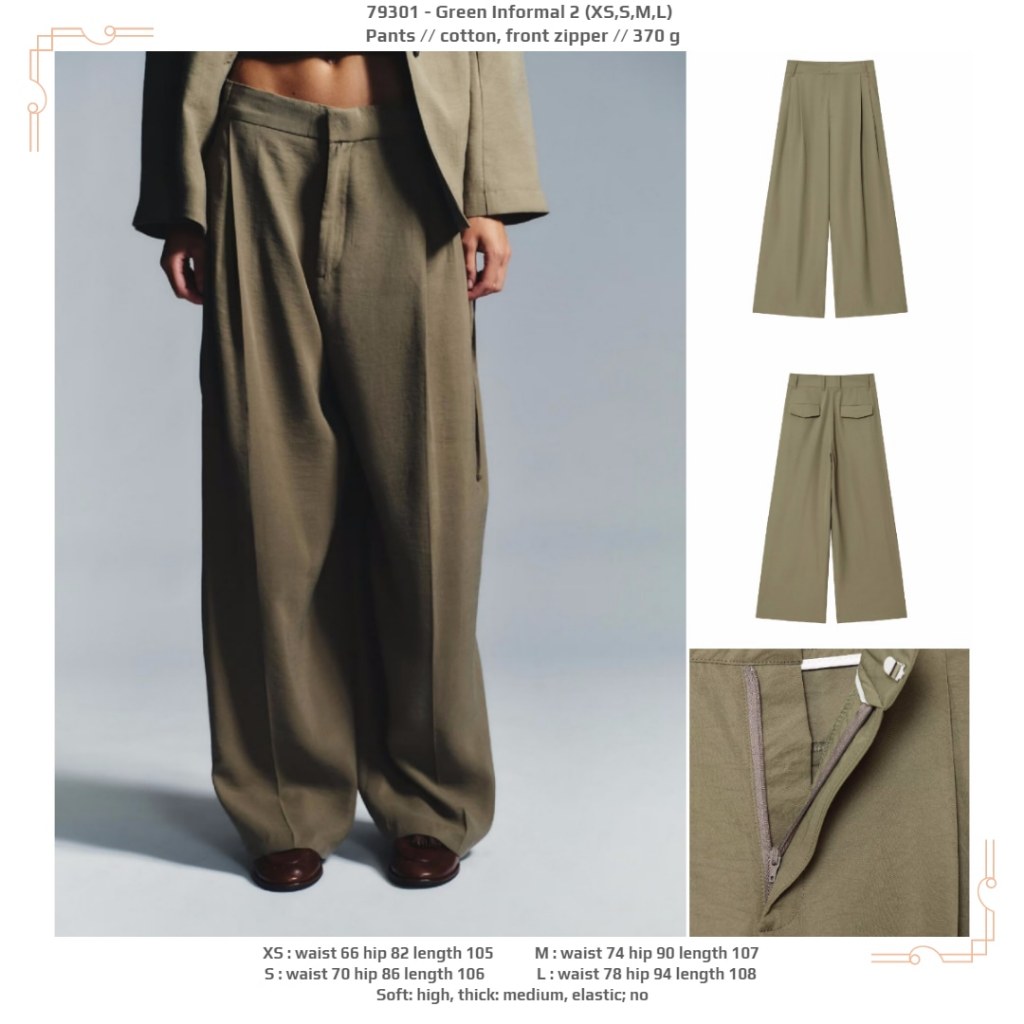 LON01 - Green Informale 2 (XS, S, M, L) - กางเกง