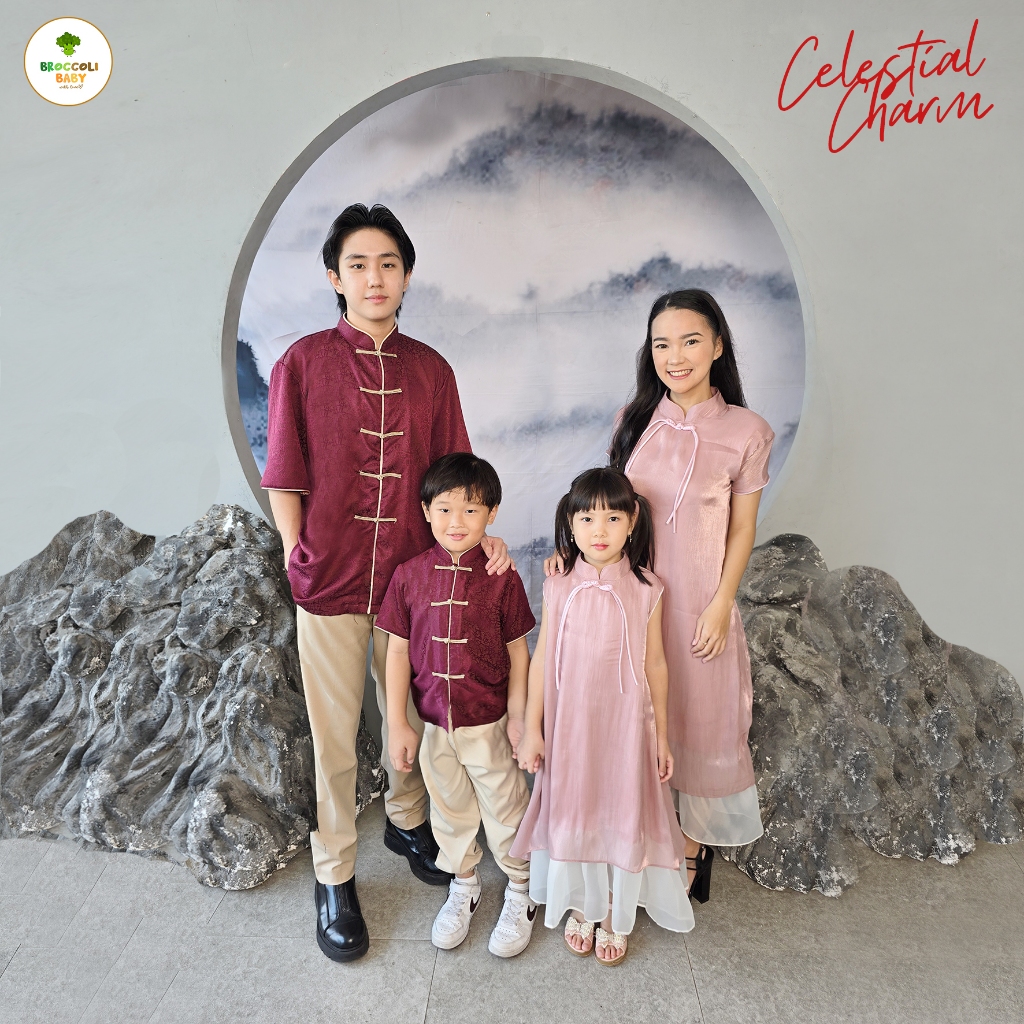2026 STEEAL THE LOOK 1B - Family Cheongsam Qibao Set ตรุษจีน (Ie Hao Top & Zhen Dress 1b)