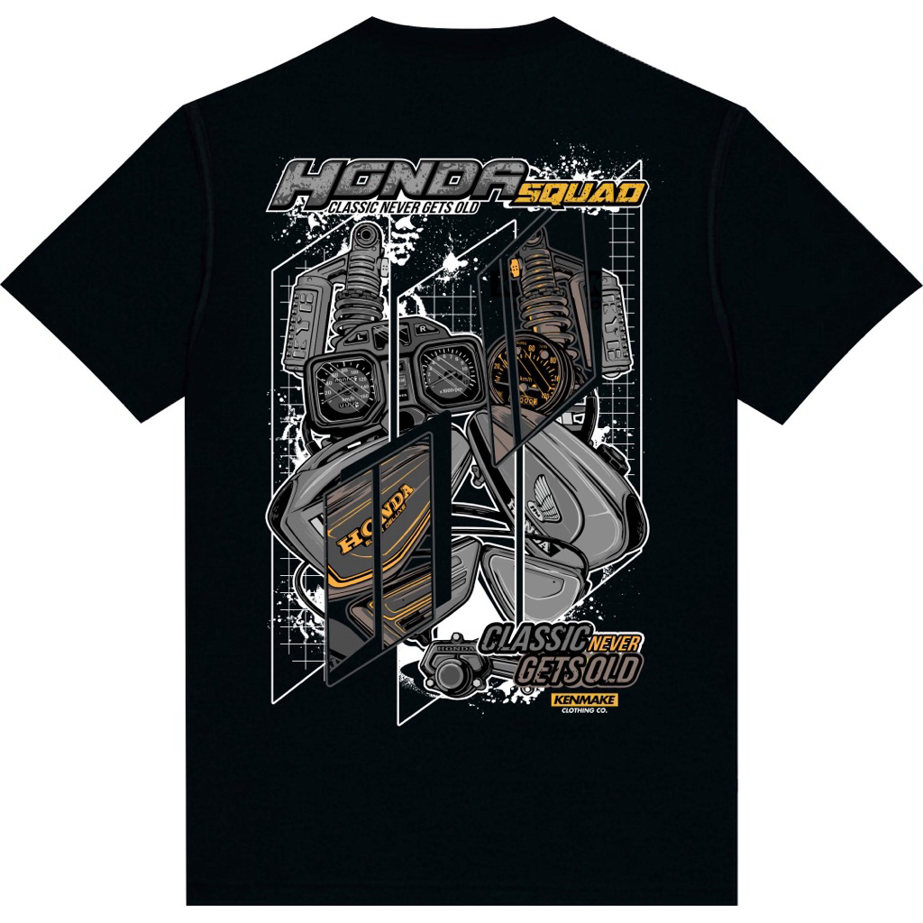 เสื้อยืด Honda squad classic kenmake เสื้อยืดดีๆ และหนา ฟรีสติ๊กเกอร์ Honda squad