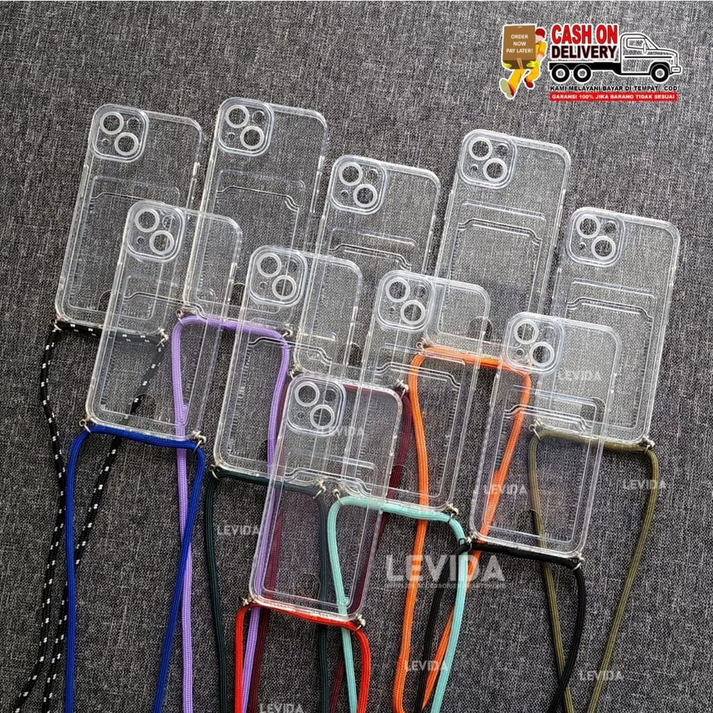 Poco M7 Card Case Clear Card Slot Case Lanyard Poco M7