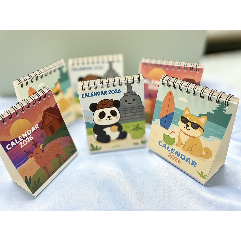 2026 Mini Spiral Calendar - 2026 Mini Size Calendar ดีไซน์ตัวละครน่ารัก