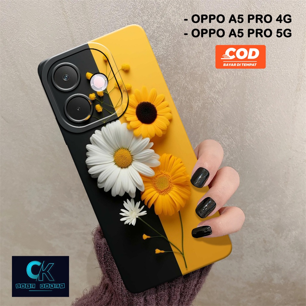 HP เคส OPPO A5 PRO 4G / A5 PRO 5G 2025 - เคสแฟชั่น FLOWER - เคสยาง - เคส OPPO A5 PRO 4G / A5 PRO 5G 
