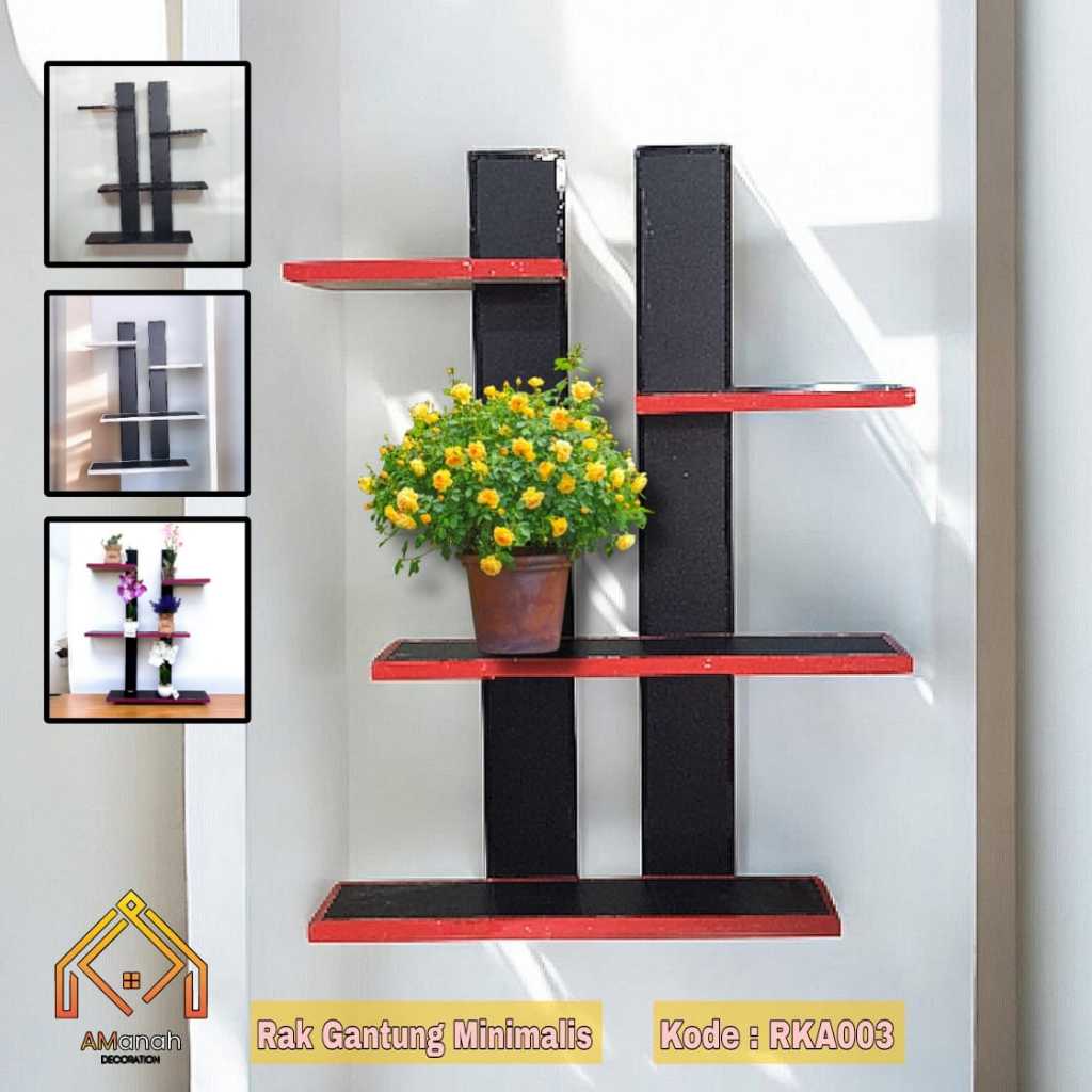 MINIMALIST WOODEN WALL SHELF CODE RKA003 - MULTIPURPOSE WOODEN DISPLAY SHELF - แขวนผนัง SHELF NUMBER