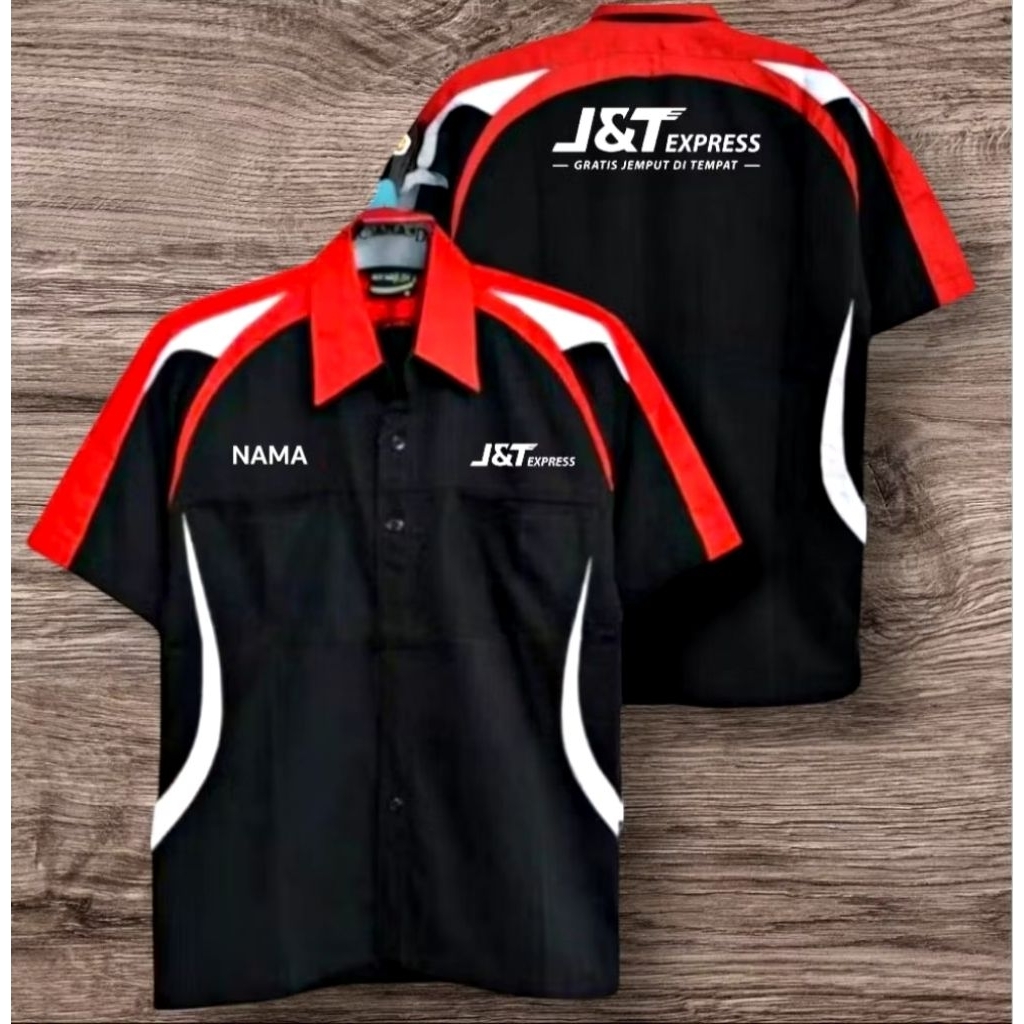 KEMEJA Ready เย็บปักถักร้อยเต็มรูปแบบเสื้อ j&t Express เสื้อ j&t Express เสื้อ j&t Express ชุด j&t E