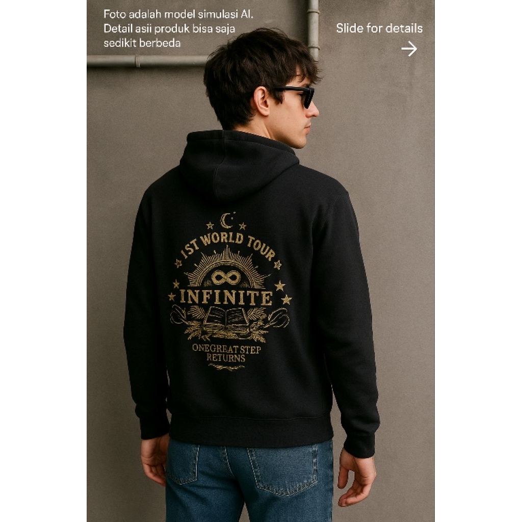 เสื้อฮู้ดลําลอง B0yband INFINITE World tour 1st official O1 ไซส์ M เหมาะกับ L (P69 x L54)