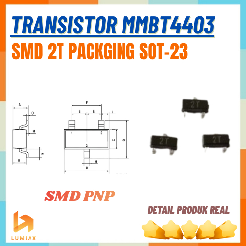 MMBT4403 ทรานซิสเตอร์ 4403 SMD SOT-23 2T MMBT4403 PNP วัตถุประสงค์ทั่วไป 1 ชิ้น