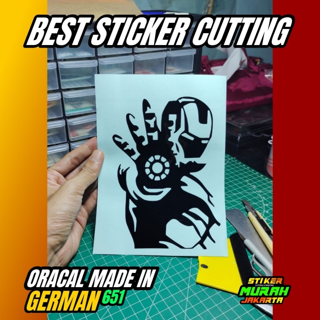 สติ๊กเกอร์ IRON MAN สติ๊กเกอร์ตัดแบบกําหนดเอง โลโก้การซื้อขาย