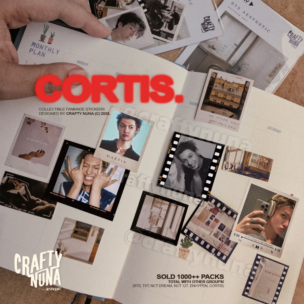 CORTIS - AESTHETIC VINTAGE FILM PACK STICKER SET AESTHETIC journal deco polaroid coer สติกเกอร์