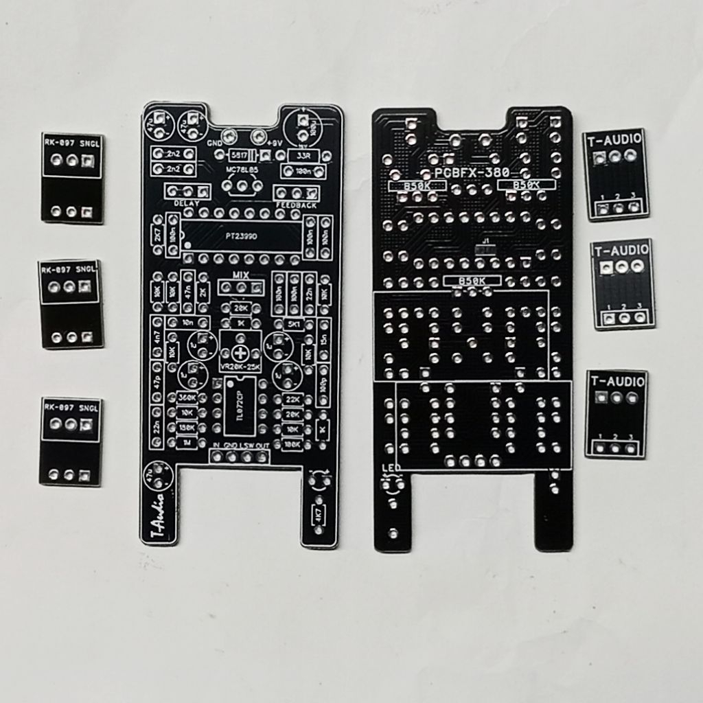 T-Audio PCBFX-380 จาก Mad Professor Deep Blue Delay Mini กีตาร์ Stompbox DIY PCB 1590A PT2399