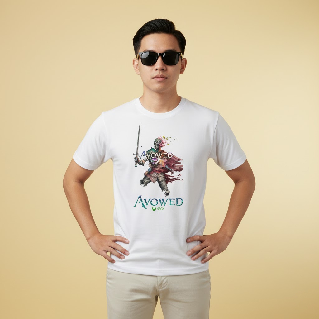 Kaos T-Shirt Premium Avowed Game ผ้าคอตตอนแขนสั้นและแขนยาว