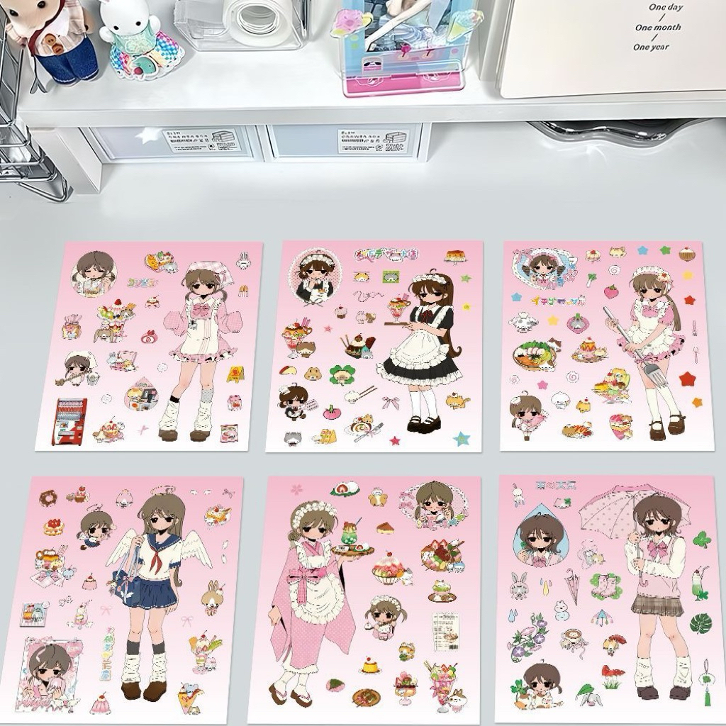 [CONTENTS 6] Y2K WIFEY CUE AESTHETIC PINK ANIME STICKERS