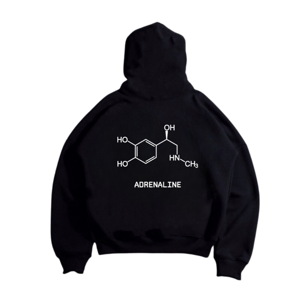 Boxy Adrenaline Puff Ink Starboy Kalcer Hoodie พิมพ์สกรีนนูน